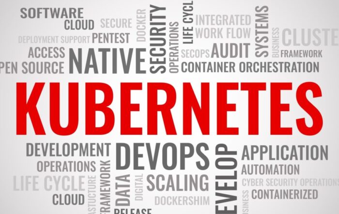 KUBERNETES word cloud. Cybersecurity open source container orchestration system concept. Vector illustration BITS GmbH