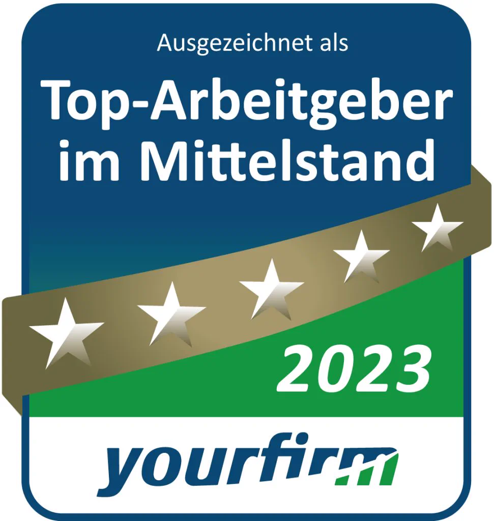 Siegel „Top-Arbeitgeber im Mittelstand 2023“ von Yourfirm.de