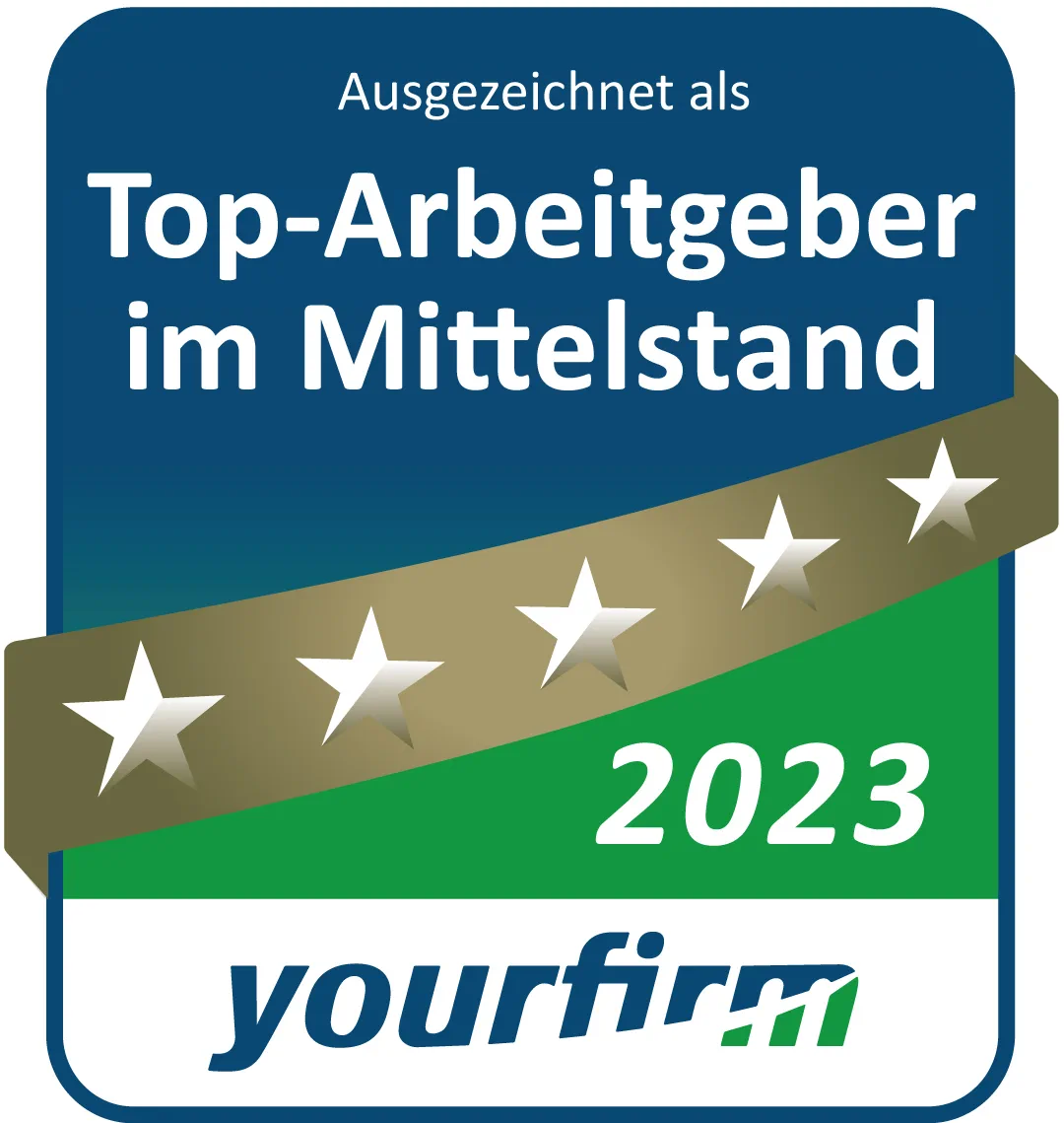 Siegel „Top-Arbeitgeber im Mittelstand 2023“ von Yourfirm.de