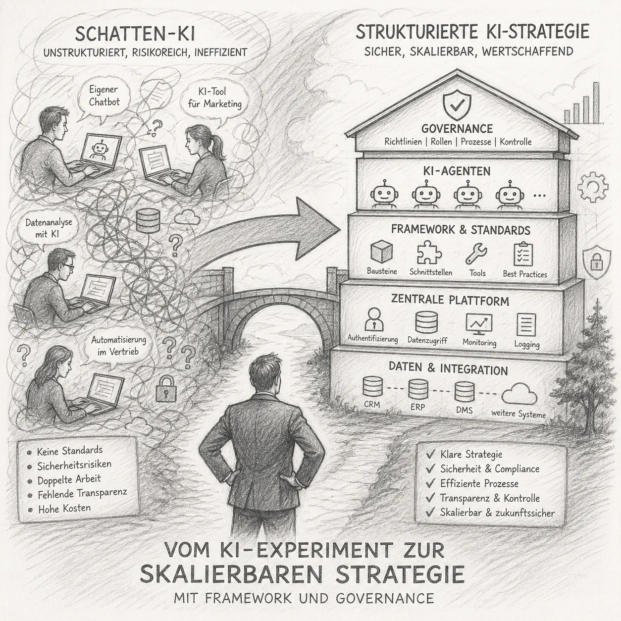 Schatten-KI im Unternehmen vermeiden: Vom KI-Agenten-Experiment zur skalierbaren Strategie mit Framework und G